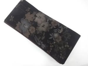 撫松庵　草花模様　リバーシブル半幅帯